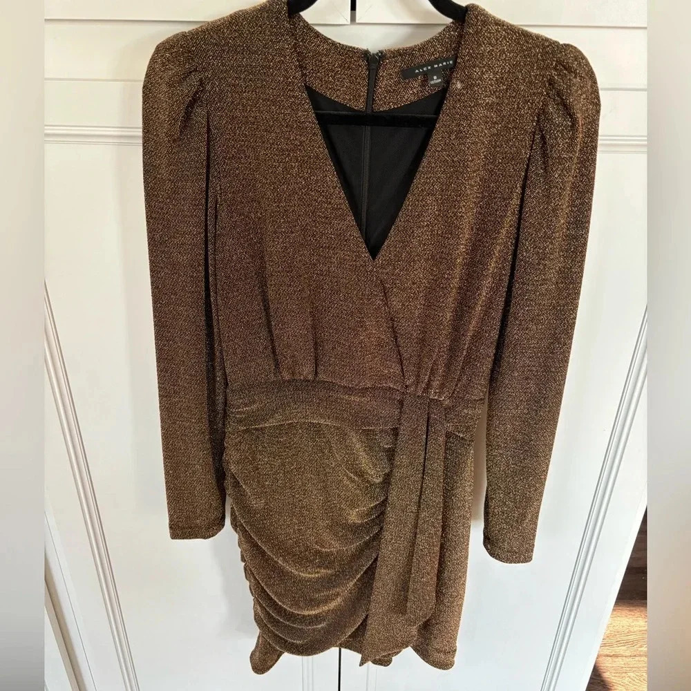 Alex Marie Women’s Party Cocktail Dress, Gold and Black, size 8